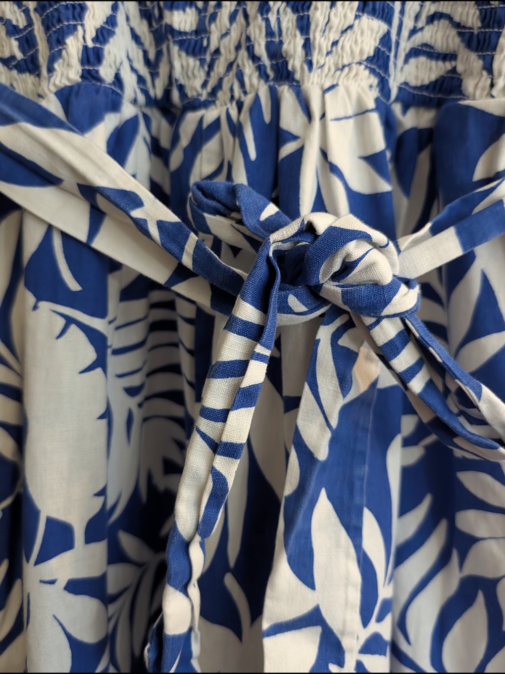 Kate Spade Tropical Foliage Smocked Jumpsuit - Picture 7 of 8